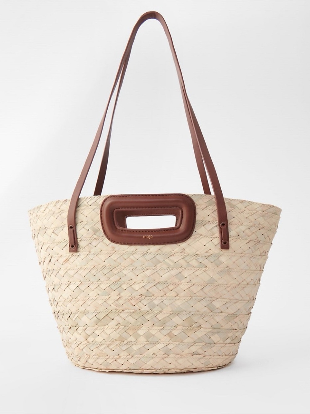 Maje woven Tote with Brown Leather Handles - Picture 1 of 9